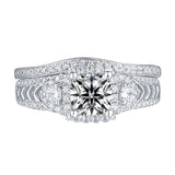 White Gold Round Engagement Ring S201785A and Band S201785B