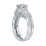 White Gold Round Engagement Ring S201788A and Band S201788B