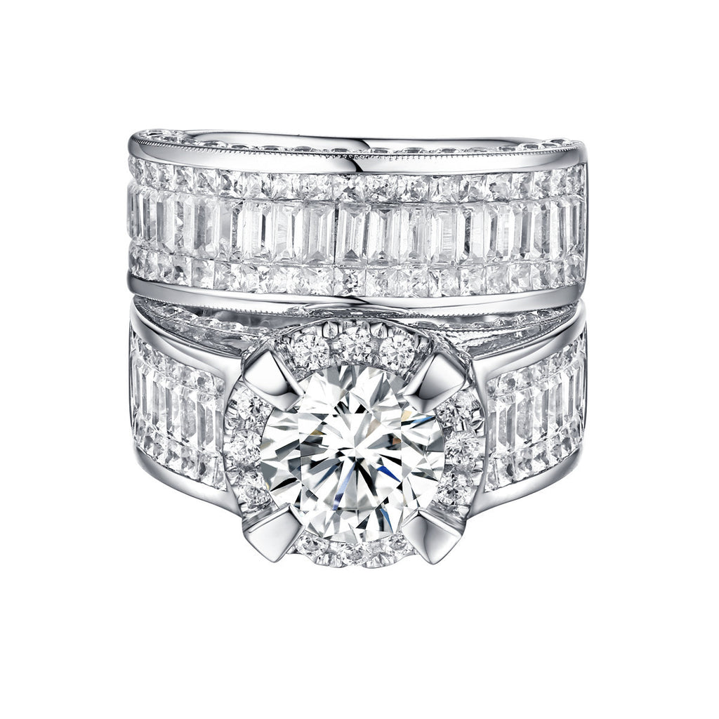 Bold Diamond Engagement Ring S201839A and Band Set S201839B
