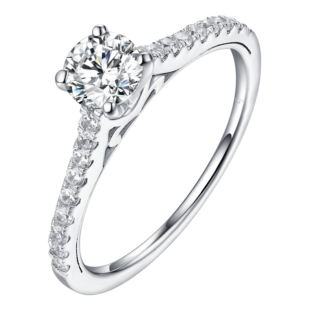 Solitaire Plus Engagement Ring S201891A and Matching Band Set S201891B