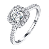 Round Halo Engagement Ring S201901A and Matching Wedding Band Set S201901B