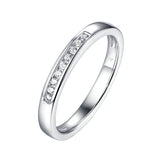 14KT White Gold 9 Diamond Channel Band - S201982B