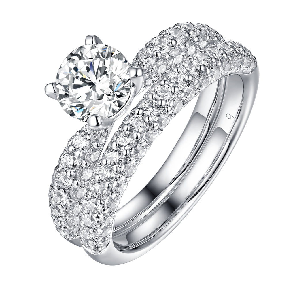 Solitaire Plus Engagement Ring S2012000A and Matching Wedding Band Set S2012000B