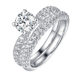 Solitaire Plus Engagement Ring S2012000A and Matching Wedding Band Set S2012000B
