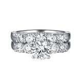 Solitaire Plus Engagement Ring S2012003A and Matching Wedding Band Set S2012003B