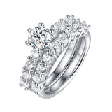 Solitaire Plus Engagement Ring S2012005A and Matching Wedding Band Set S201005B