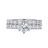 Solitaire Plus Engagement Ring S2012005A and Matching Wedding Band Set S201005B