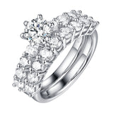Solitaire Plus Engagement Ring S2012006A and Matching Wedding Band Set S2012006B