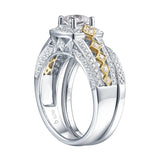 White Gold Round Engagement Ring S201787A and Band S201787B
