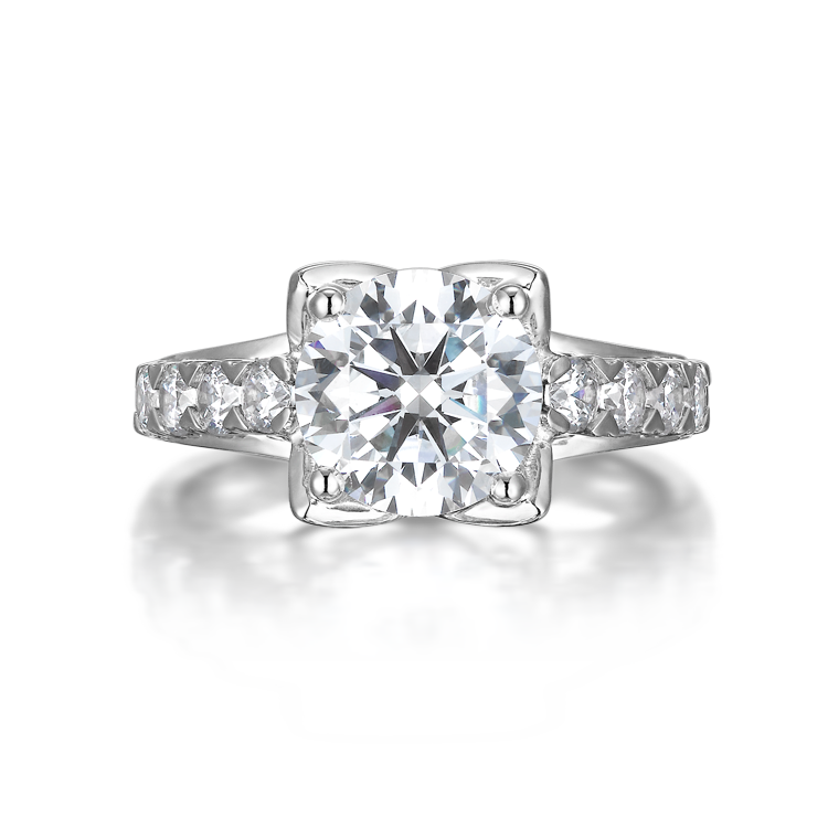 14KT Gold Engagement Ring S201524ARND300YG14 and Band S201524BRND300YG14