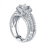 Cushion Cut Engagement Ring S201633A and Band Set S201633B