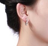 White Gold Diamond Hoop Earrings - S2012124