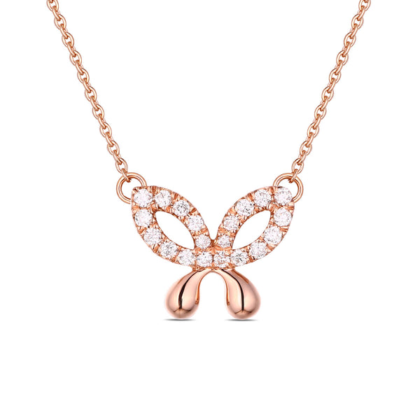 Rose Gold Diamond Butterfly Pendant - S2012137