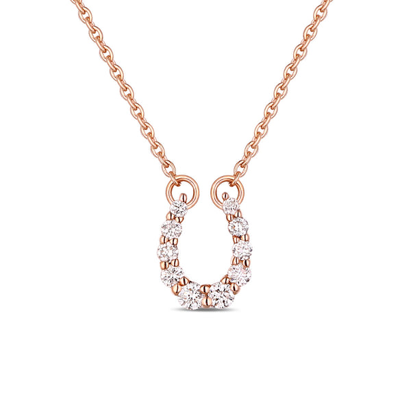 Rose Gold Diamond Horseshoe Pendant - S2012138