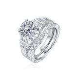 Fancy Cut Round and Taper Diamond Engagement Ring S2012083A and Matching Wedding Ring S2012083B