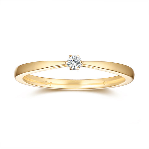 Yellow Gold Diamond Promise Solitaire Ring - S2012165