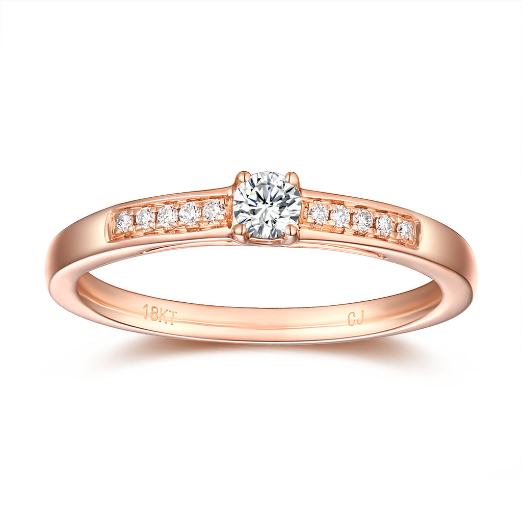 Rose Gold Diamond Solitaire Plus Promise Ring - S2012167