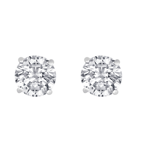 White Gold Solitaire Earring 14 KT in 0.75 Ct Tw | S201973