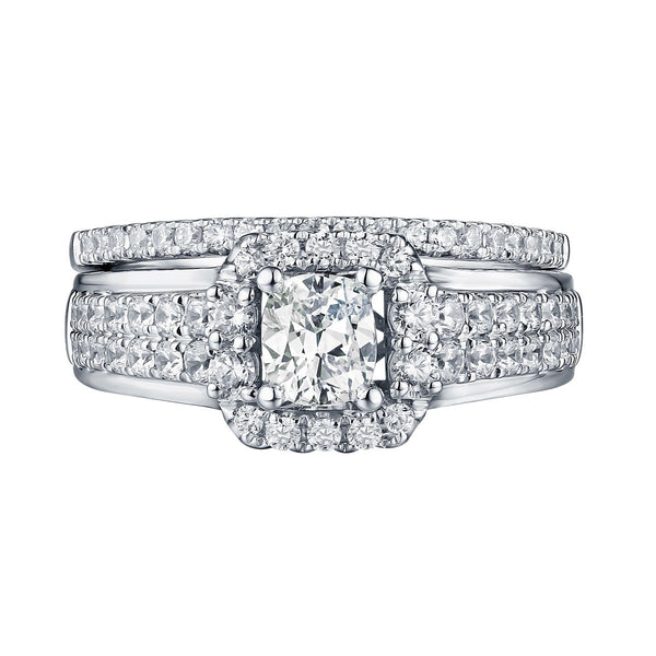 Cushion Cut Engagement Ring S201608A and Band S201608B