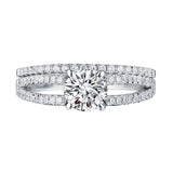 Modern Round Engagement Ring S201589A and Band Set S201589B