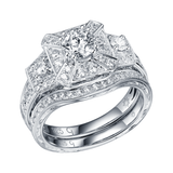 Taj Engagement Ring SV0222A and Wedding Ring SV0222B Set
