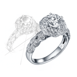 Taj Engagement Ring SV0225A and Wedding Ring SV0225B Set