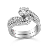 Modern Engagement Ring S201798A and Band Set S201798B