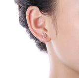 Rose Gold Diamond Fashion Flower Earrings - S2012228
