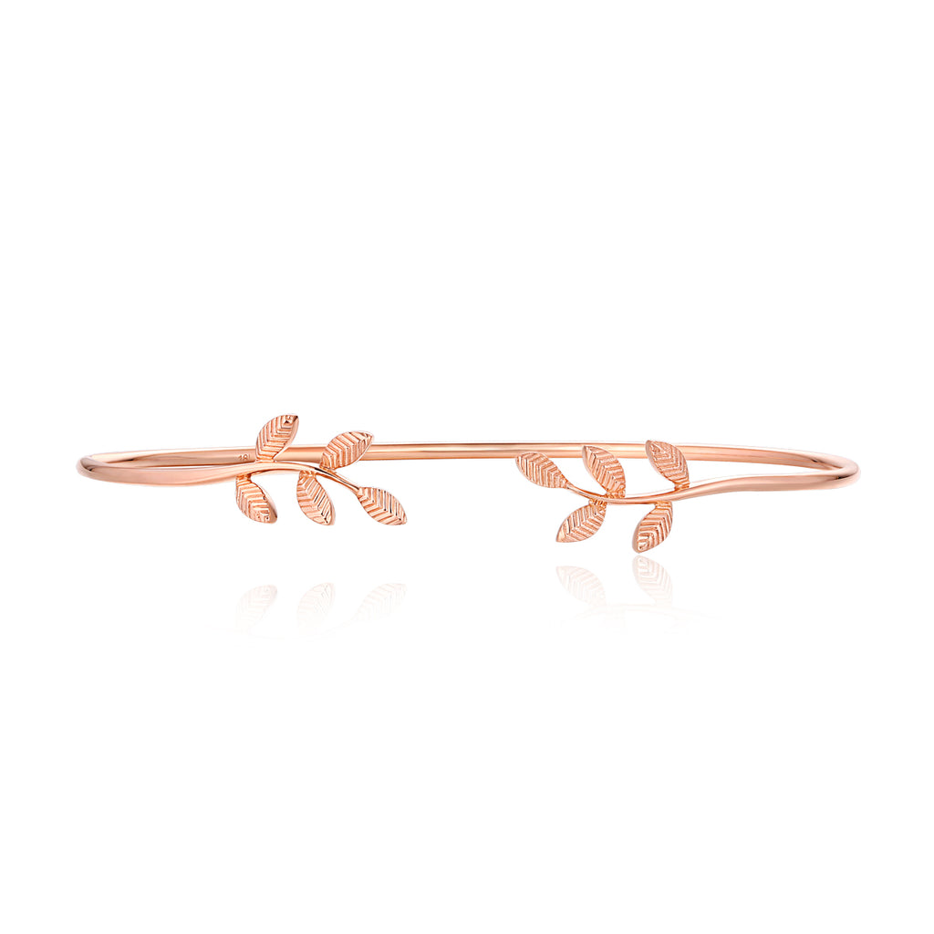 18KT Rose Gold Fashion Diamond Leaf Bracelet - S2012275
