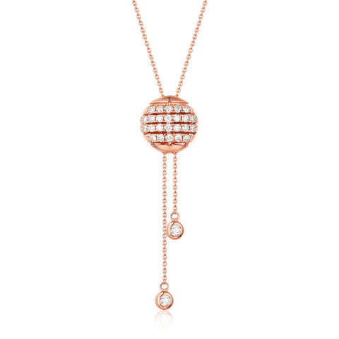 18KT  Rose Gold Fashion Diamond Necklace - S2012280