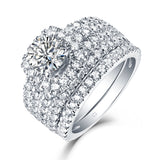 Mystere Halos Round Engagement Ring S2012672A and Band Set S2012672B