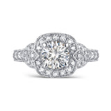 Halos Round Engagement Ring S2012680A and Band Set S2012680B