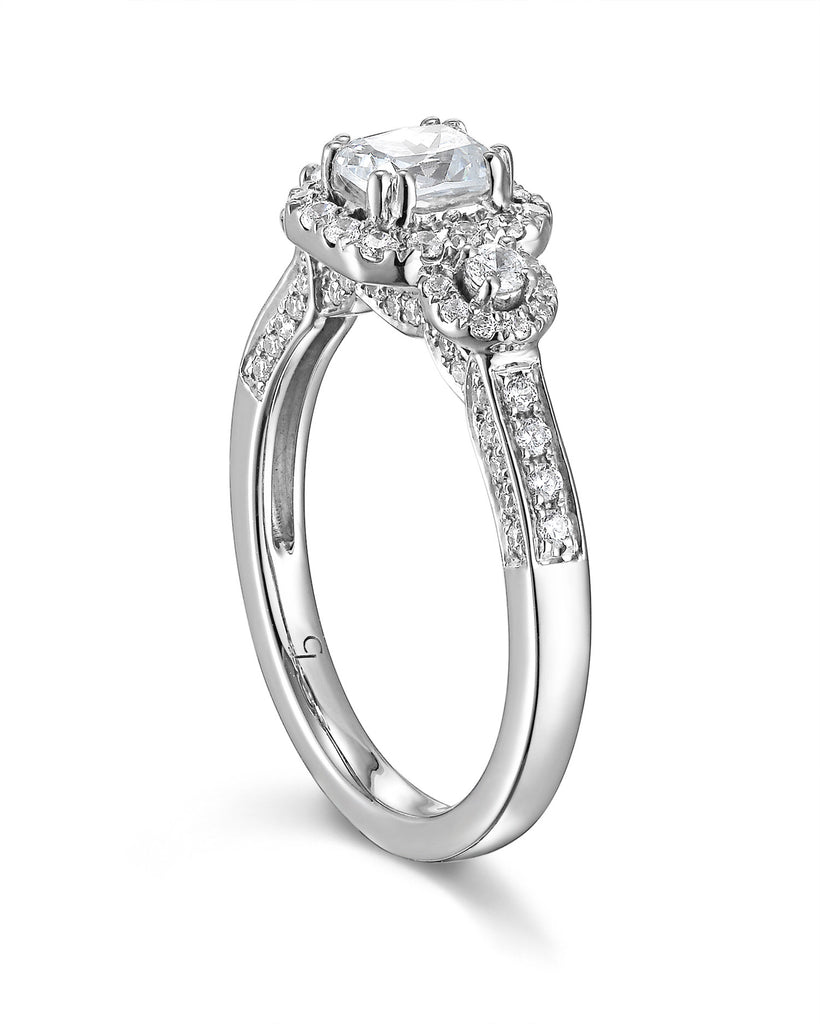 Cushion Cut Diamond Engagement Ring S201513A and Band Set S201513B