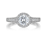 Round Diamond Halo Engagement Ring S201523A and Band Set S201523B