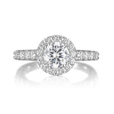 Round Diamond Halo Engagement Ring S201533A and Band Set S201534B