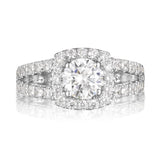Round Diamond Halo Engagement Ring S201538A and Band Set S201538B