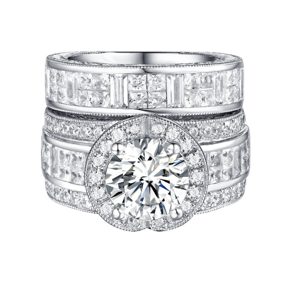 Bold Diamond Engagement Ring S201843A and Band Set S201843B