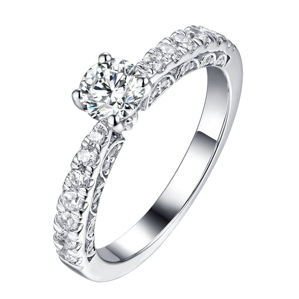 Solitaire Plus Engagement Ring S201903A and Matching Wedding Band Set S201903B