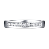 14KT White Gold 9 Diamond Channel Band - S201985B