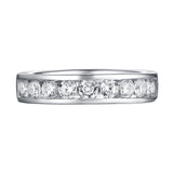 14KT White Gold 9 Diamond Channel Band - S201987B